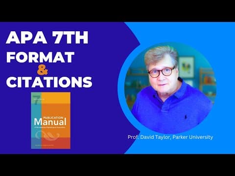 APA 7th Edition Format & Citations (Word) -- 2025