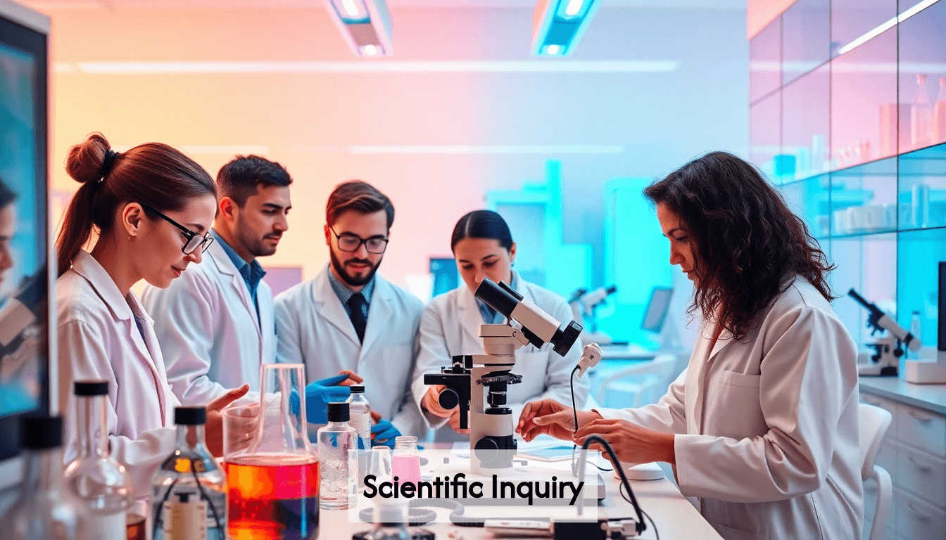 Scientists collaborating in a lab
