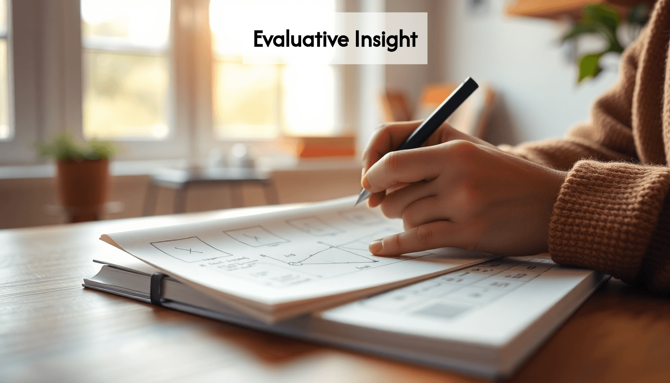 Close-up of evaluation notes