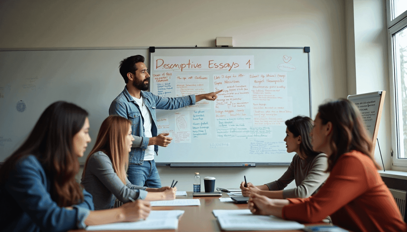 Classroom discussion on descriptive essay samples