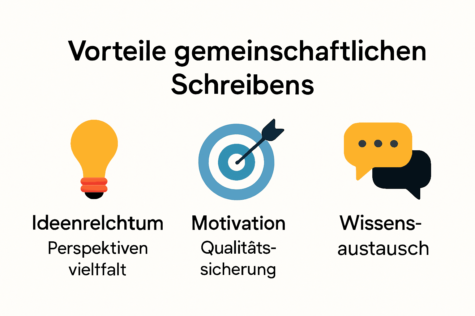 Infografik zu Vorteilen von Zusammenarbeit beim Schreiben