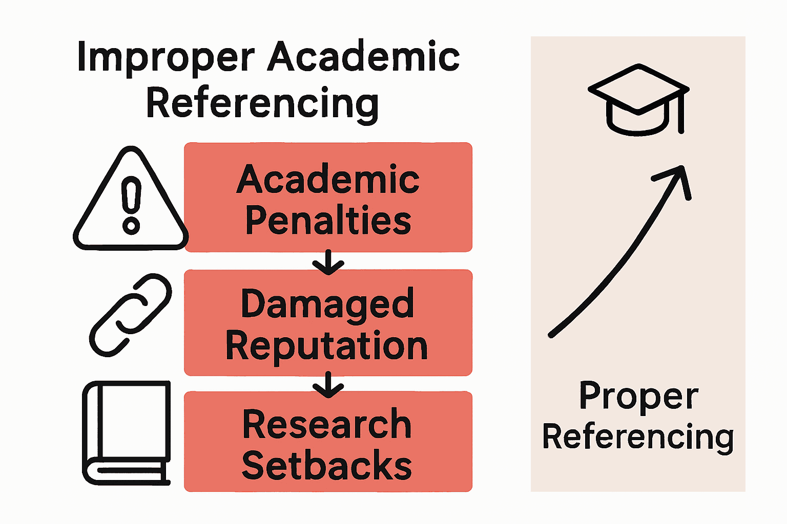 Infographic shows referencing consequences and risks