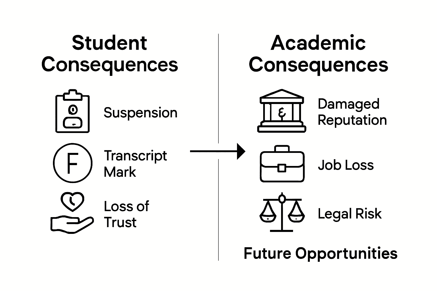 Infographic compares student and academic consequences