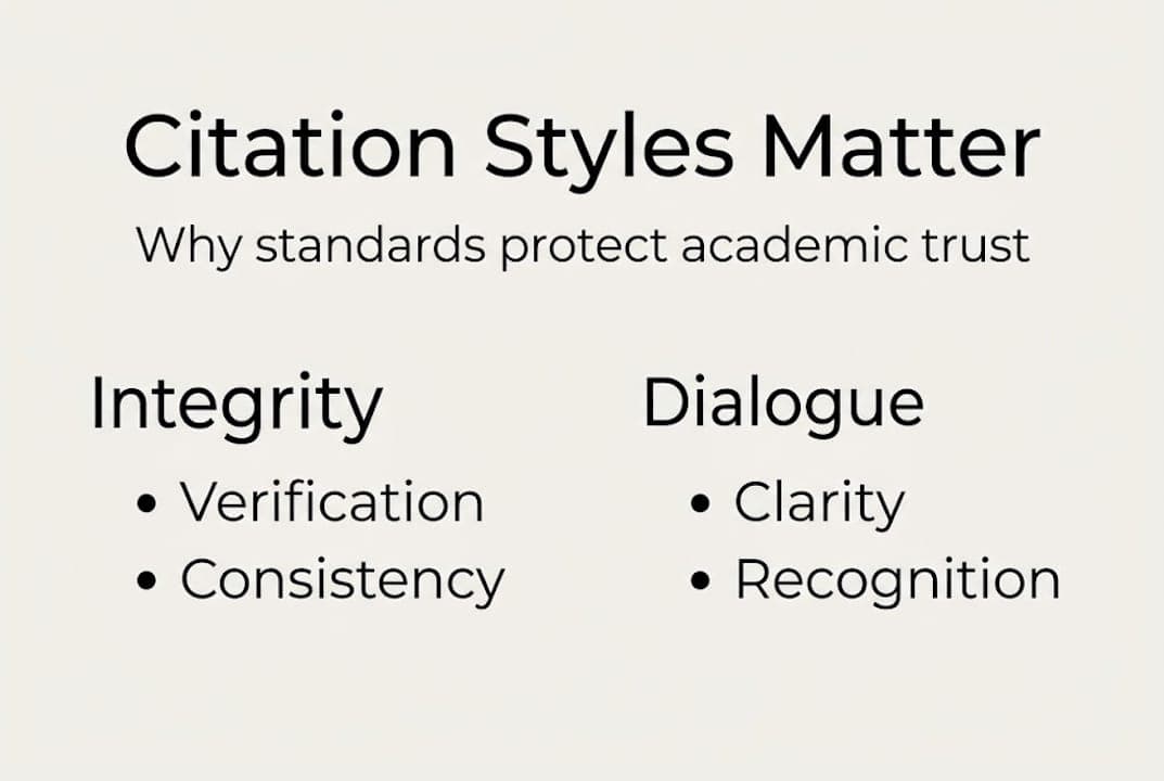 Infographic showing citation style key benefits