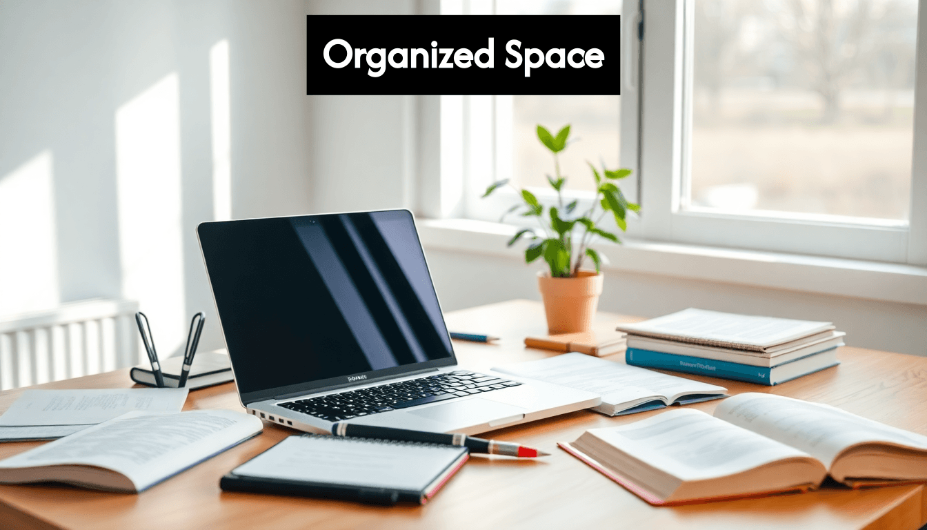 Organized writing desk
