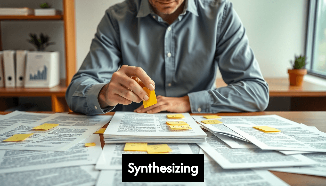 Researcher comparing academic papers