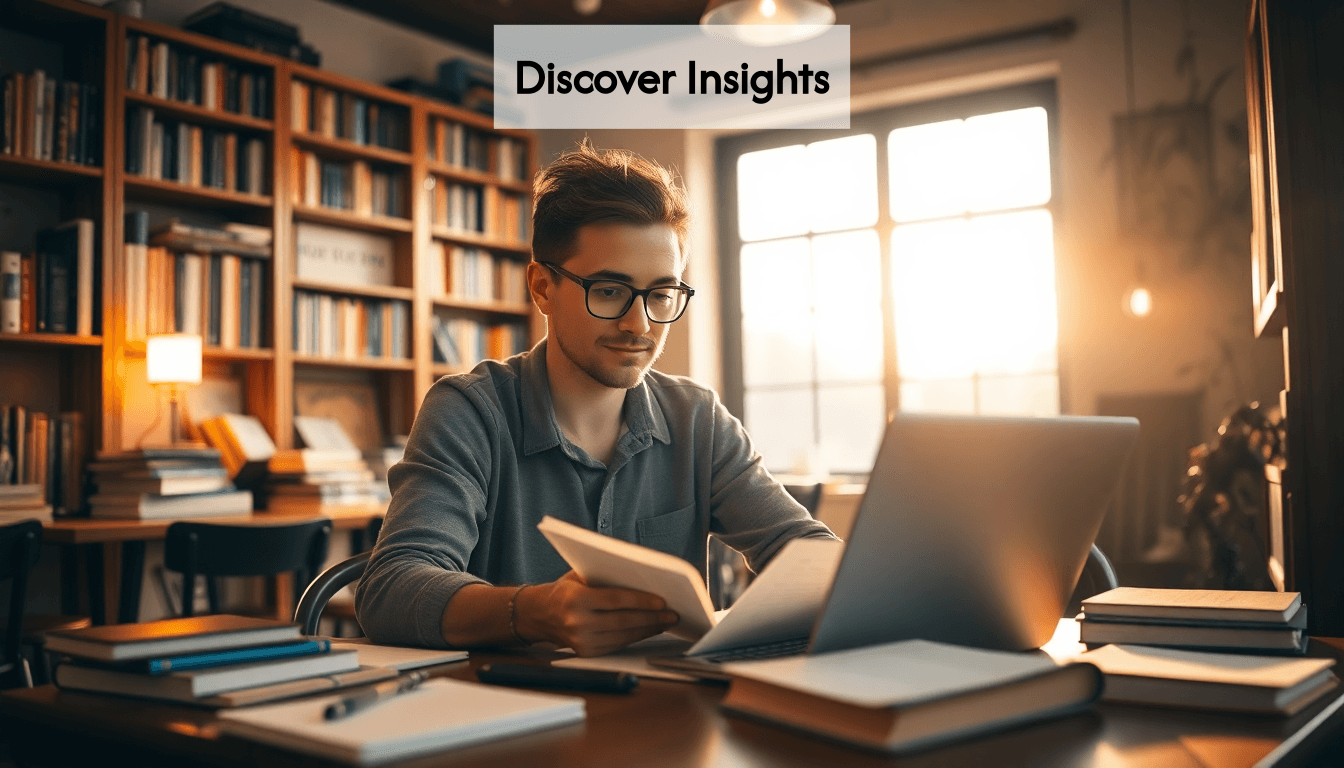 A writer engaged in profile writing in a cozy cafe.