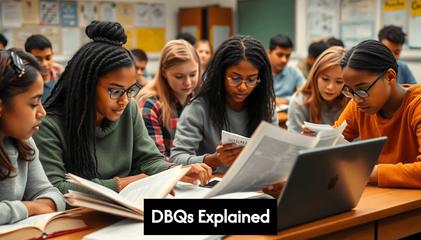 Students engaged in document analysis