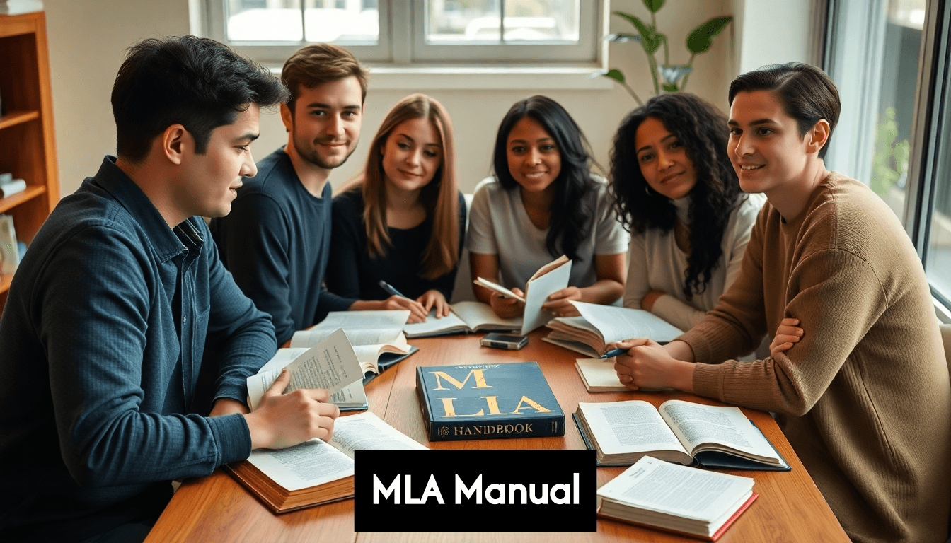 Students studying with MLA Handbook